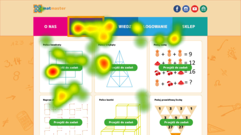 Mapa cieplna - badanie strony internetowej dla dzieci